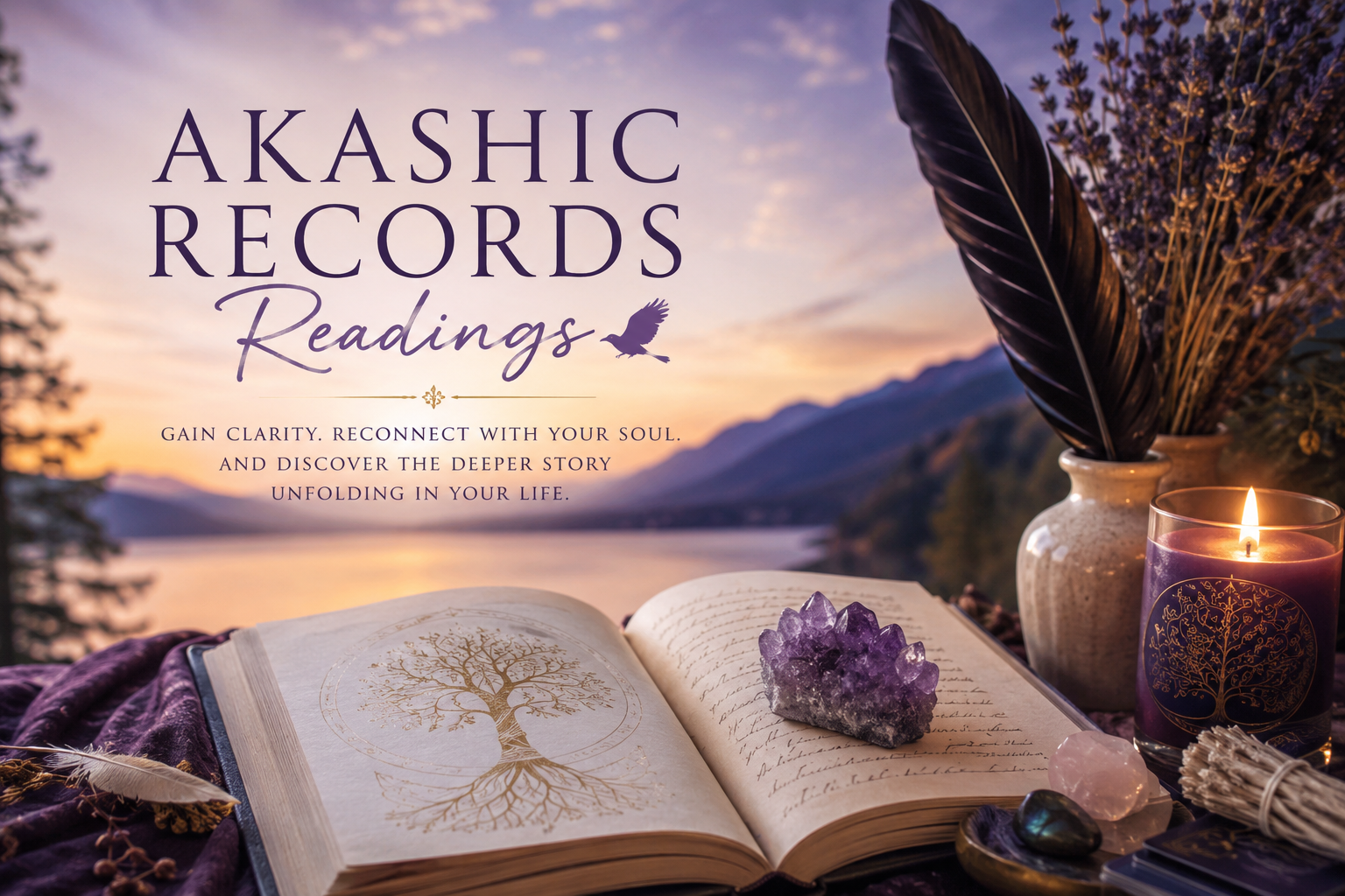 A warm, crow-themed illustration for an Akashic Records Reading.